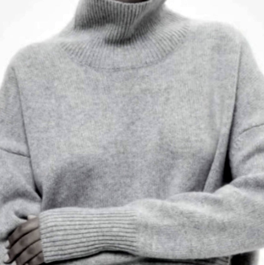 Damen Modischer Rollkragenpullover aus weichem Material Heidi-Mode