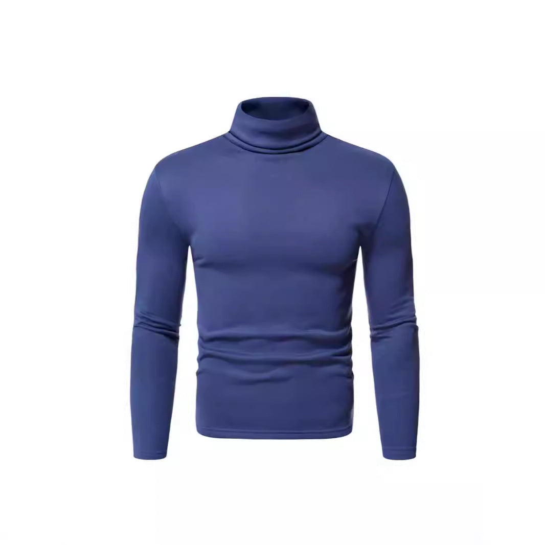 Herren Rollkragenpullover aus weichem Baumwollmix mit körperbetontem Schnitt Heidi-Mode