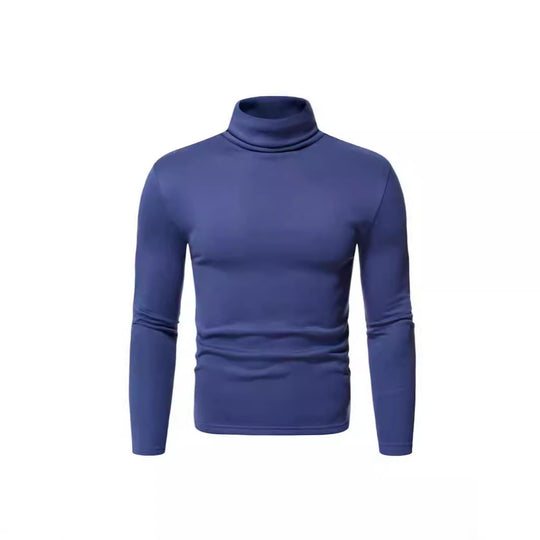 Herren Rollkragenpullover aus weichem Baumwollmix mit körperbetontem Schnitt Heidi-Mode