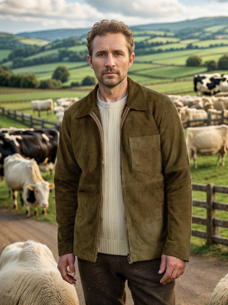 Herren modische und hochwertige Wildlederjacke Heidi-Mode