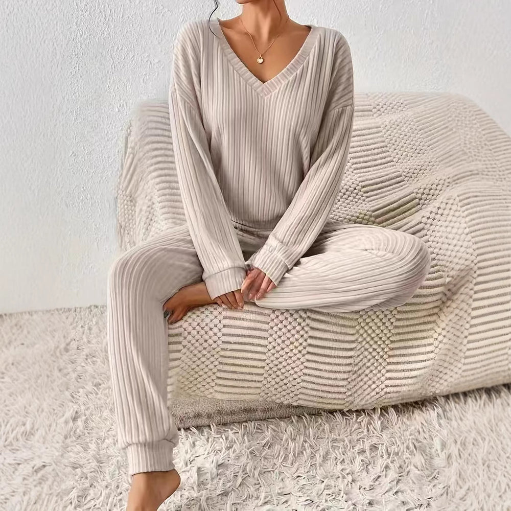 Damen Loungewear Set aus Rippstrick Heidi-Mode