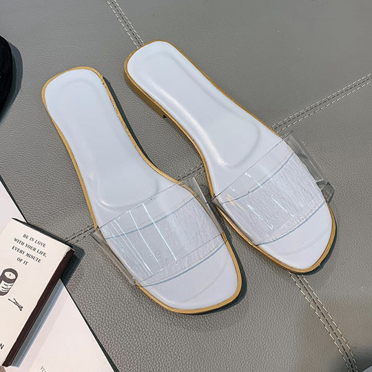 Damen Mules mit durchsichtiger Riemenführung und ergonomischer Sohle Heidi-Mode
