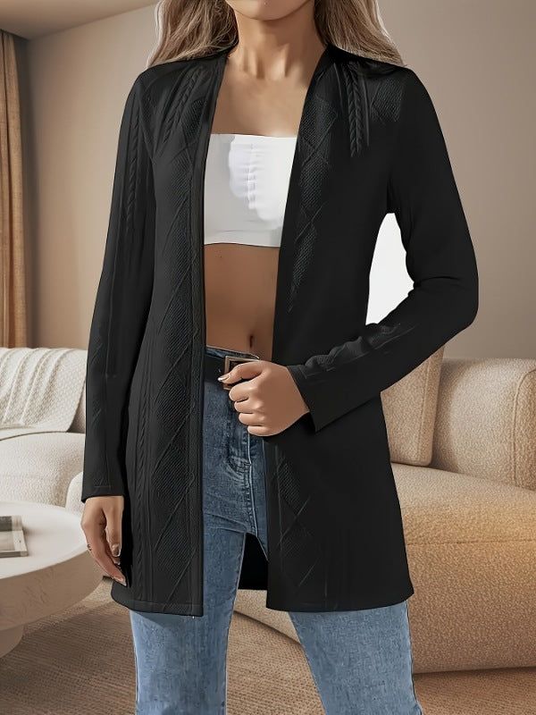 Damen leichte Strickjacke mit modernem Schnitt und dekorativen Details Heidi-Mode
