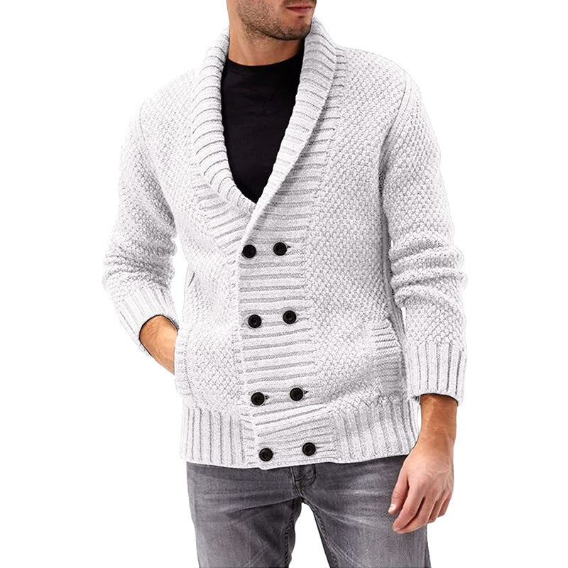 Herren Strickjacke mit doppelter Knopfleiste und modernem Strukturdesign Heidi-Mode