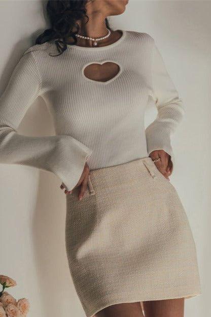 Heidi-Mode | Liebe Hohl Gestrickte Kurze Oberteil Pullover