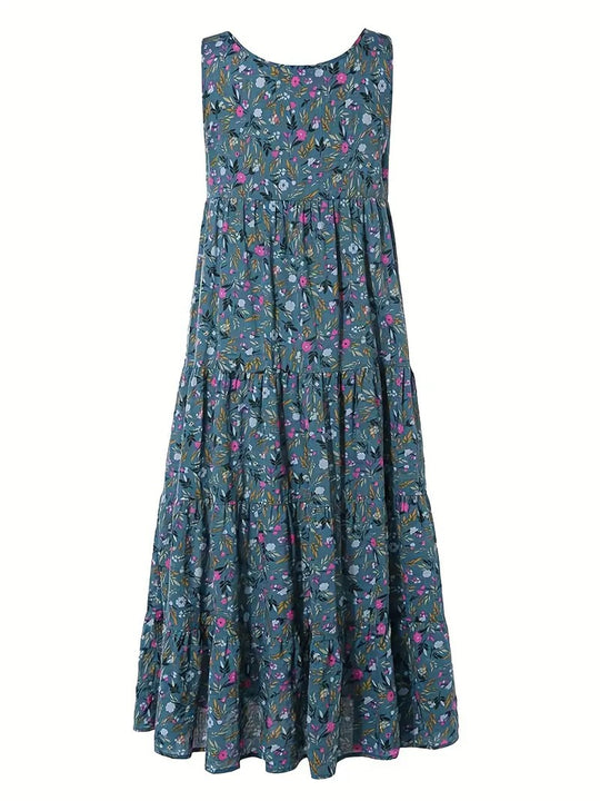 Damen Langes Freizeitkleid mit floralem Design Heidi-Mode