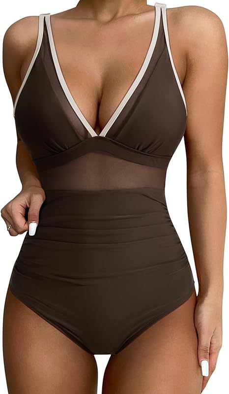 Heidi Mode | Einteiliger hohler Badeanzug mit hoher Taille