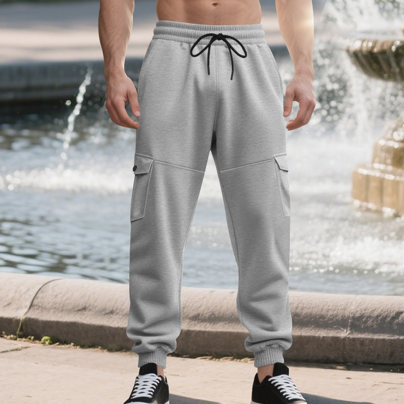 Herren Cargo-Jogginghose mit seitlichen Taschen und elastischem Bund Heidi-Mode