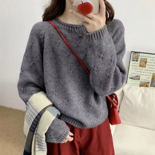 Damen Kuscheliger Strickpullover mit strukturiertem Muster Heidi-Mode
