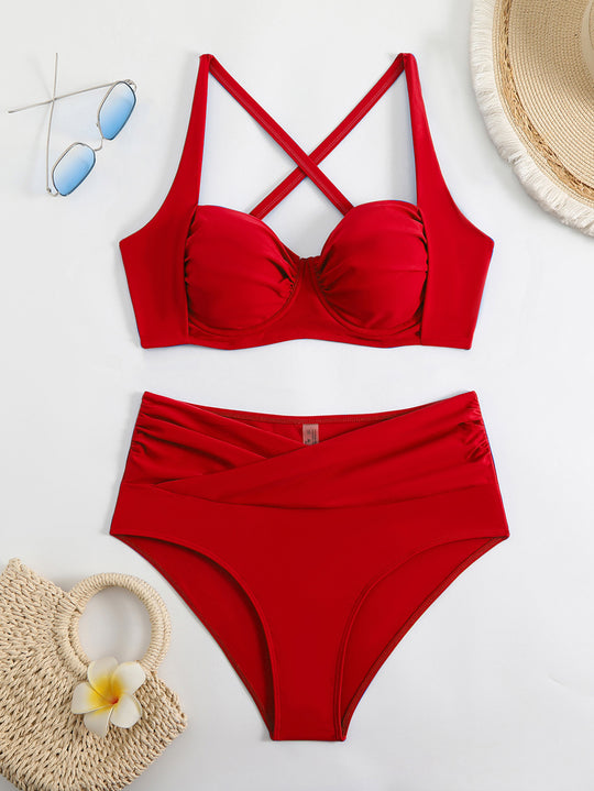 Damen Bikini-Set mit elegantem Wickel-Design und sportlichem Schnitt Heidi-Mode