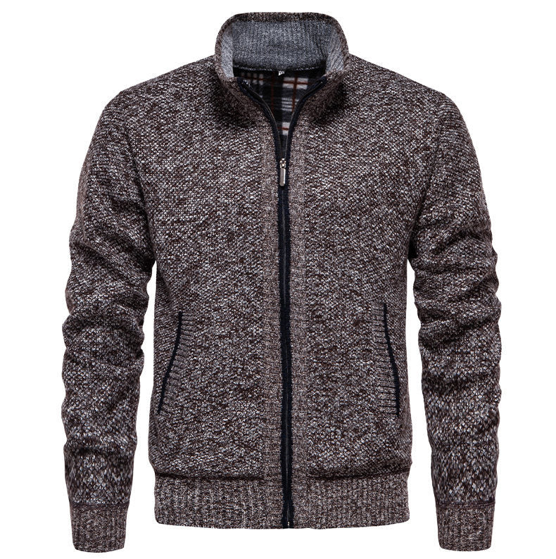 Herren sportliche Strickjacke mit Stehkragen Heidi-Mode