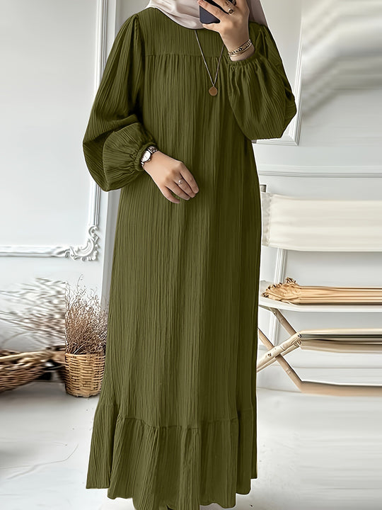 Damen Maxikleid mit waagerechtem Faltenwurf Heidi-Mode
