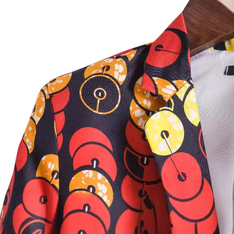 Damen Blazer im einzigartigen, lebhaften Motiv mit detaillierter Struktur Heidi-Mode