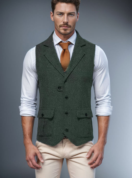 Herren Weste im klassischen Herringbone-Design Heidi-Mode