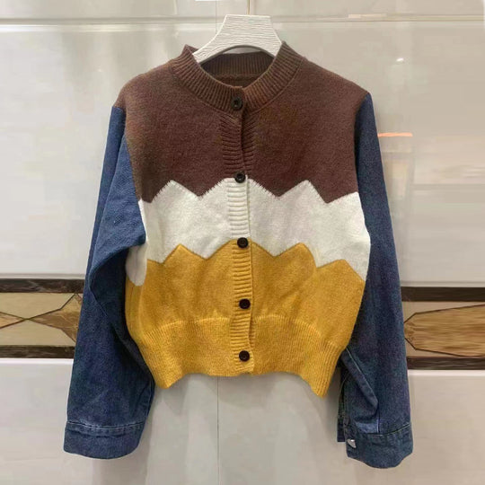 Damen Trendige Strickjacke mit modernen Farbakzenten Heidi-Mode