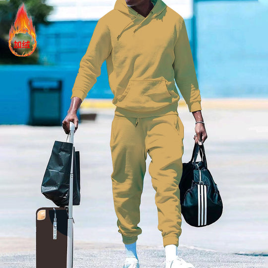 Herren lässiges Freizeit-Set mit Kapuzenpullover und Jogginghose Heidi-Mode