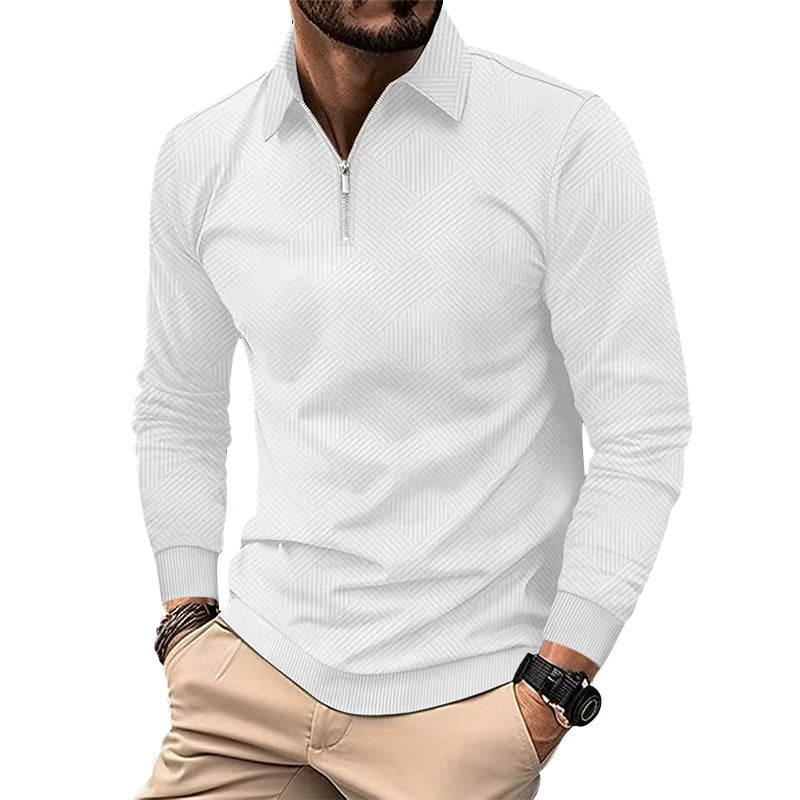 Herren hochwertiger Strickpullover mit Stehkragen und modischem Reißverschluss Heidi-Mode