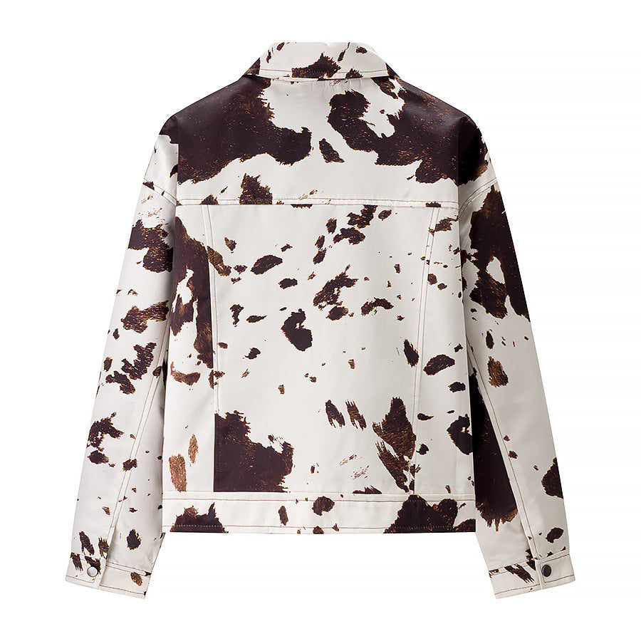 Damen angesagte Kunstlederjacke im angesagten Cow-Print Heidi-Mode