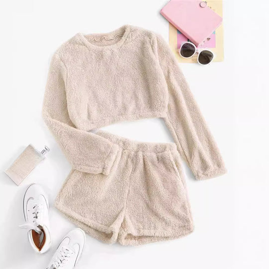 Damen Kuschelige Plüsch-Pyjama-Set Heidi-Mode