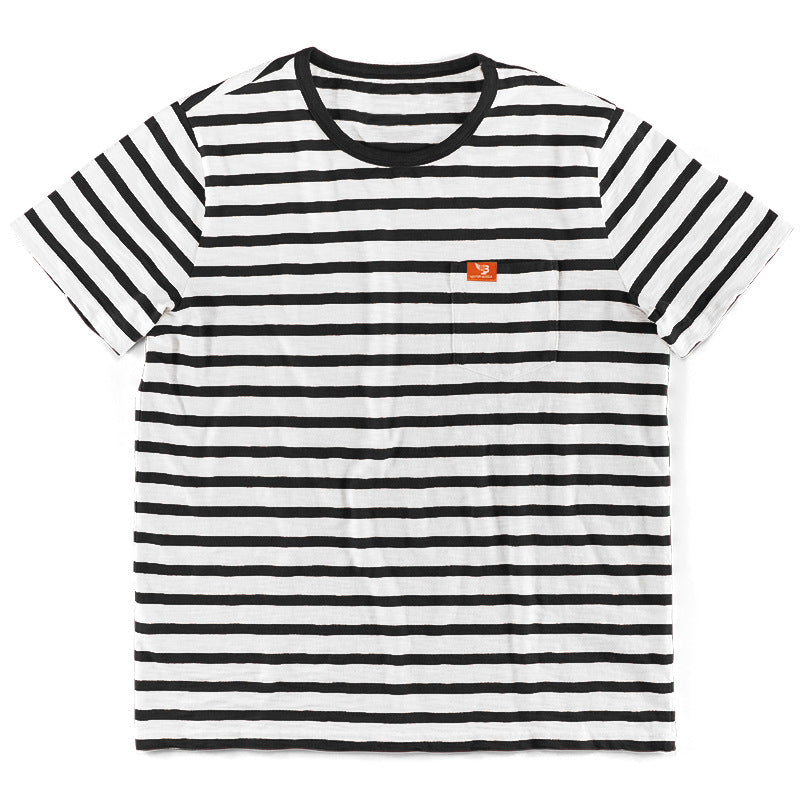Herren gemustertes T-Shirt mit Brusttasche Heidi-Mode