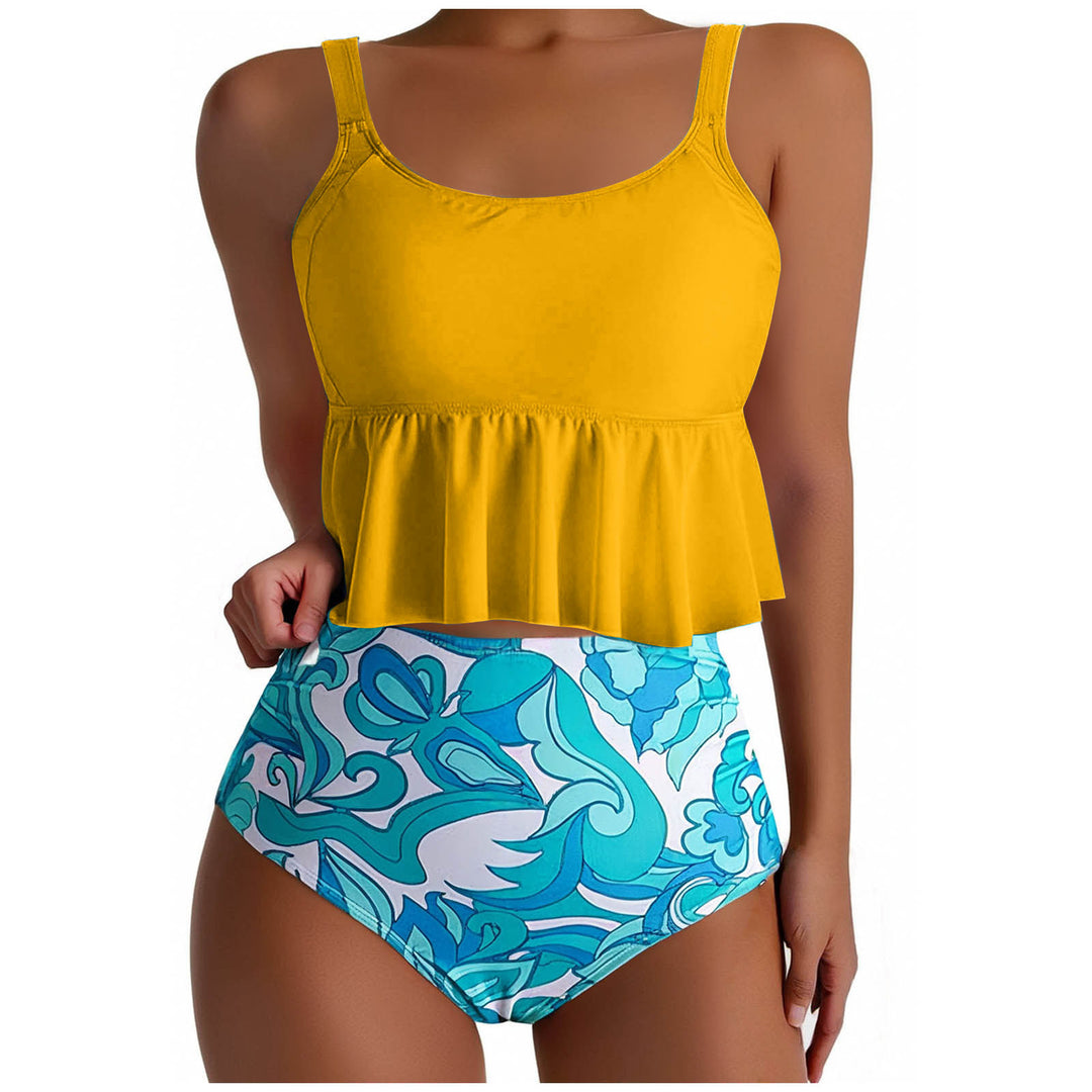Damen Peplum-Stil Hohe Taille Badeanzug Set Heidi-Mode