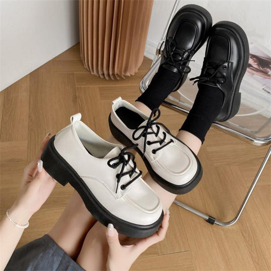 Damen Schnürschuhe mit robustem Blockabsatz und geschmeidigem Leder Heidi-Mode