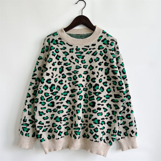 Damen legerer Pullover mit tierischem Muster Heidi-Mode