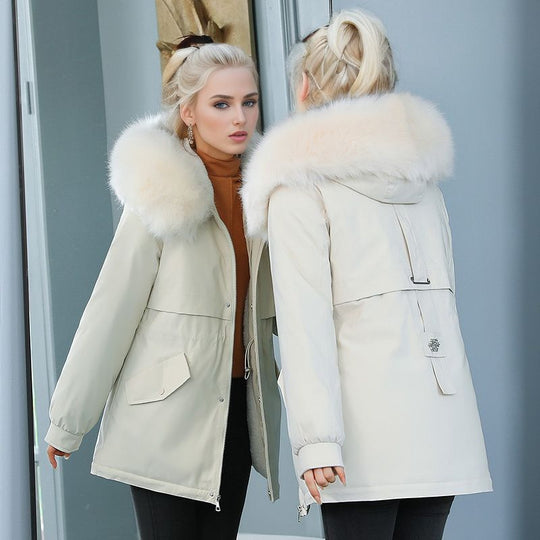 Damen isolierter Winterparka mit luxuriösem Kunstfellkragen und wärmendem Innenfutter Heidi-Mode