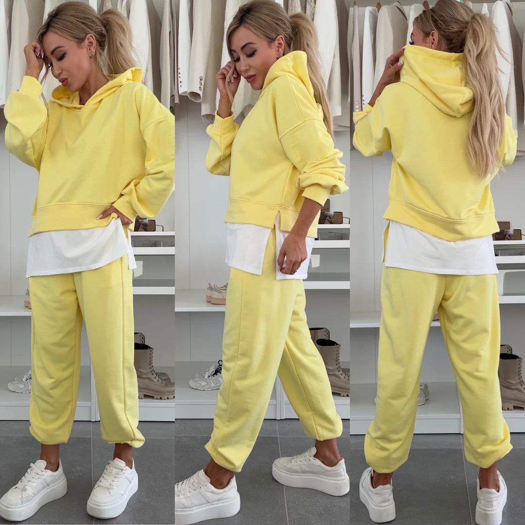 Damen Lässiges cropped Hoodie und entspannende Jogginghose Set Heidi-Mode
