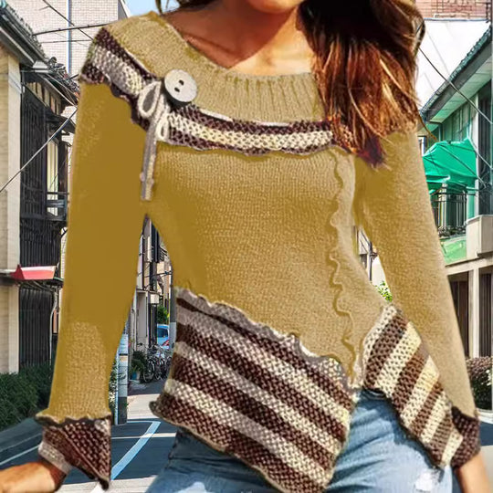Damen Strickpullover mit kunstvollem Design und eleganten Details Heidi-Mode