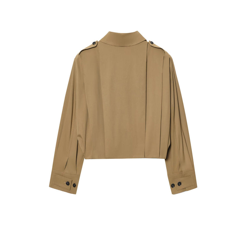 Damen cropped Jacke mit dekorativen Knopfdetails und eleganter Schnittführung Heidi-Mode