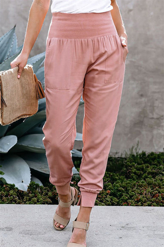 Damen bequem geschnittene Jogger-Hose mit seitlichen Taschen und Gummizug Heidi-Mode