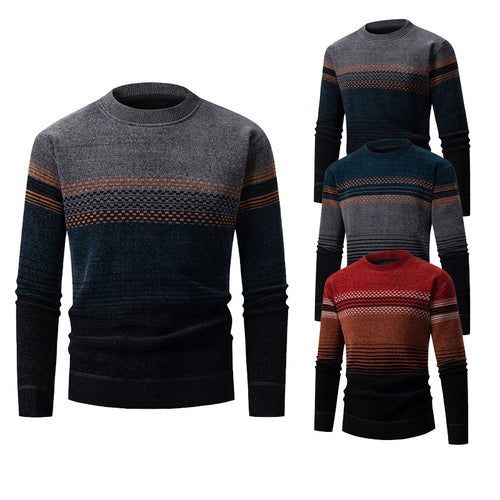 Herren modischer Pullover mit einzigartigem Strukturdesign und mehrfarbigem Muster Heidi-Mode