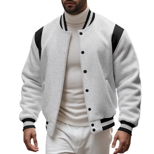 Herren Sportliche Collegejacke mit modernem Design und Kontrastärmel Heidi-Mode