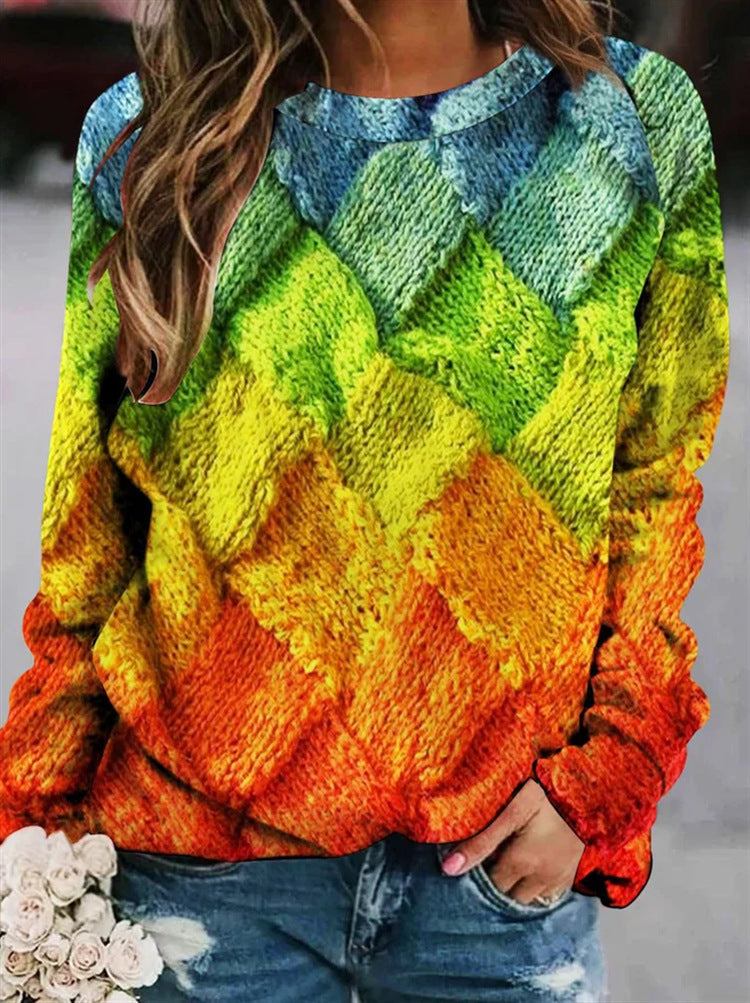 Sweater aus bedruckter Wolle