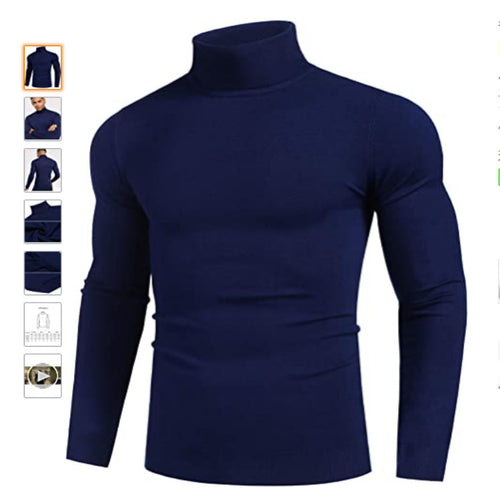 Herren hochabschließender Rollkragenpullover Heidi-Mode