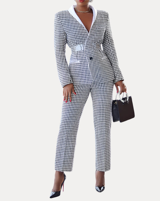 Heidi-Mode | Kariertes Lässiges Blazer Anzug