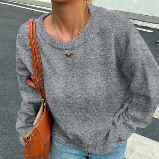Damen Pullover mit lässigem Schnitt und voluminösen Ärmeln Heidi-Mode
