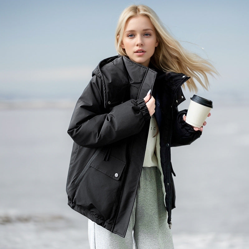 Damen sportliche Übergangsjacke mit vielfältigen Taschen und verstellbarem Kragen Heidi-Mode
