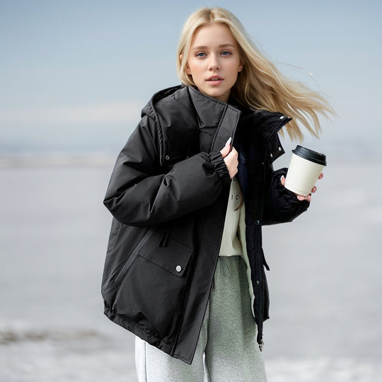 Damen sportliche Übergangsjacke mit vielfältigen Taschen und verstellbarem Kragen Heidi-Mode