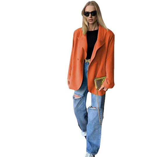 Damen Oversized Blazer mit Doppelknopf und elegantem Schnitt Heidi-Mode