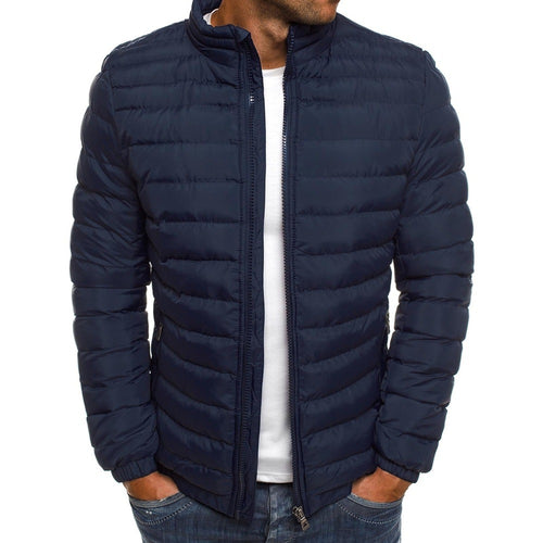 Herren leichte Steppjacke mit hohem Kragen und praktischen Taschen Heidi-Mode