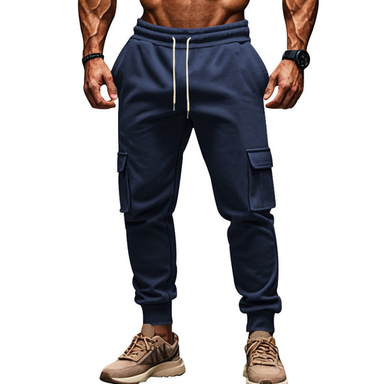 Herren Cargo-Jogginghose mit elastischem Bund und multifunktionalen Taschen Heidi-Mode