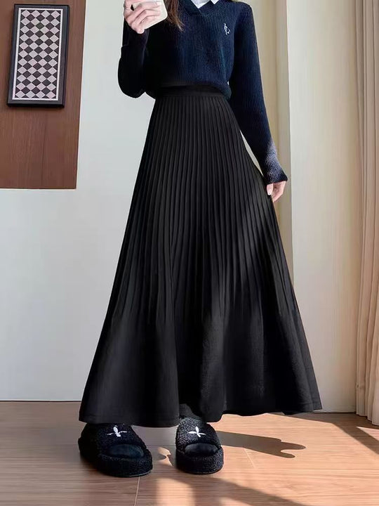 Damen eleganter Faltenrock mit hohem Bund Heidi-Mode
