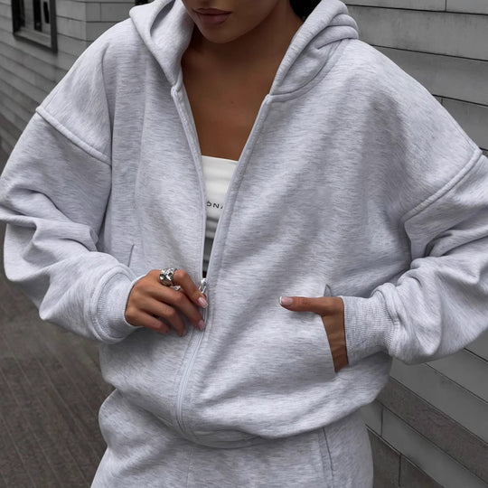 Damen Sportlicher Oversized Hoodie und weite Jogginghose Set Heidi-Mode