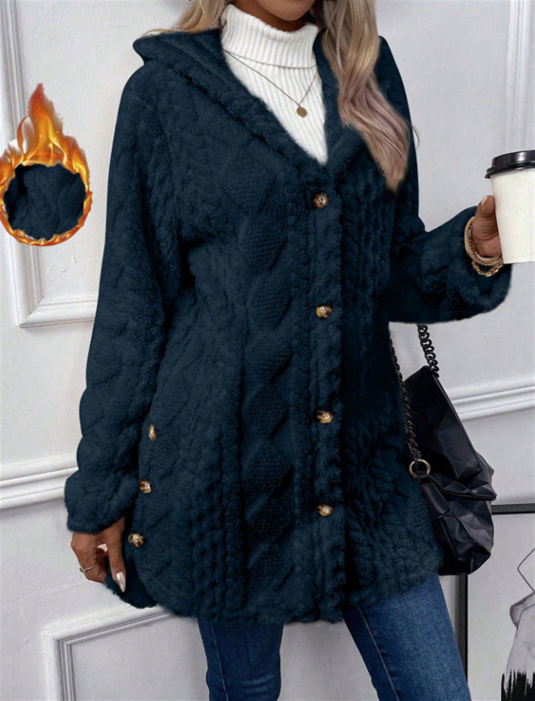 Damen Kuschelige Oversized Jacke Heidi-Mode