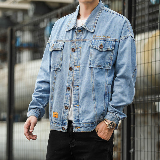 Herren Denimjacke im lässigen Stil mit funktionalen Pattentaschen und robustem Design Heidi-Mode