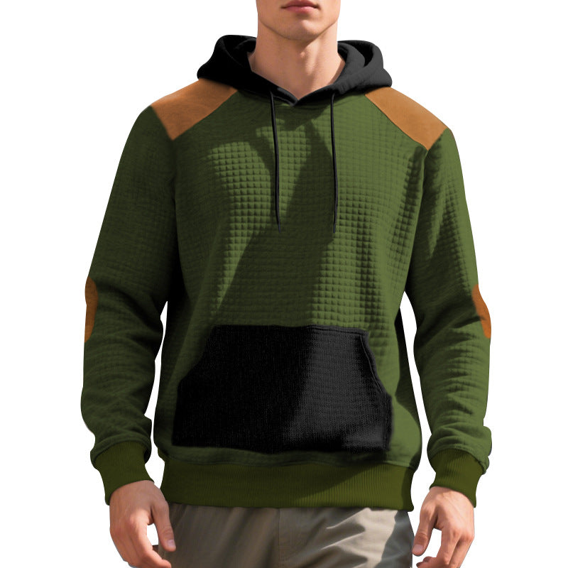 Herren Hoodie mit strukturiertem Stoff und kontrastierenden Details Heidi-Mode