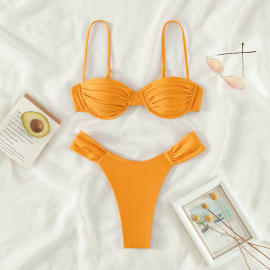 Damen Bikini-Set mit elegantem Balconette-Oberteil und hochgeschnittenem Slip Heidi-Mode