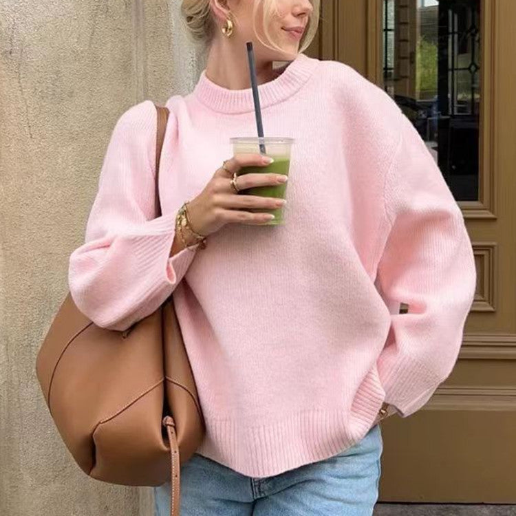 Damen Pullover mit lässigem Schnitt und voluminösen Ärmeln Heidi-Mode